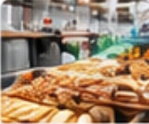 Prepared foods on a production line