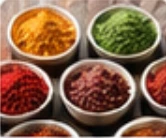 Bowls of colourful spices